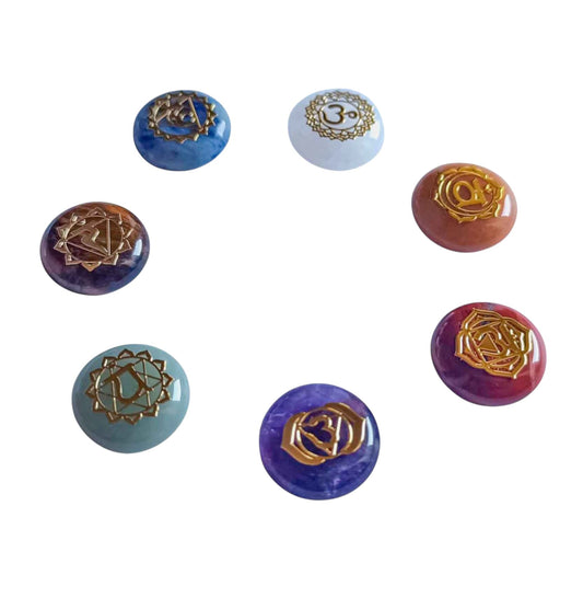 Kit Reiki 7 Chakras Discos Con Piedras TODOMINERAL