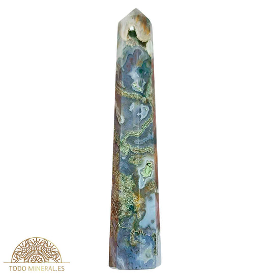 Obelisco Mineral Agata Musgo 12 Cms Aprox 0,096 Gramos Aprox OBELISCO MINERAL