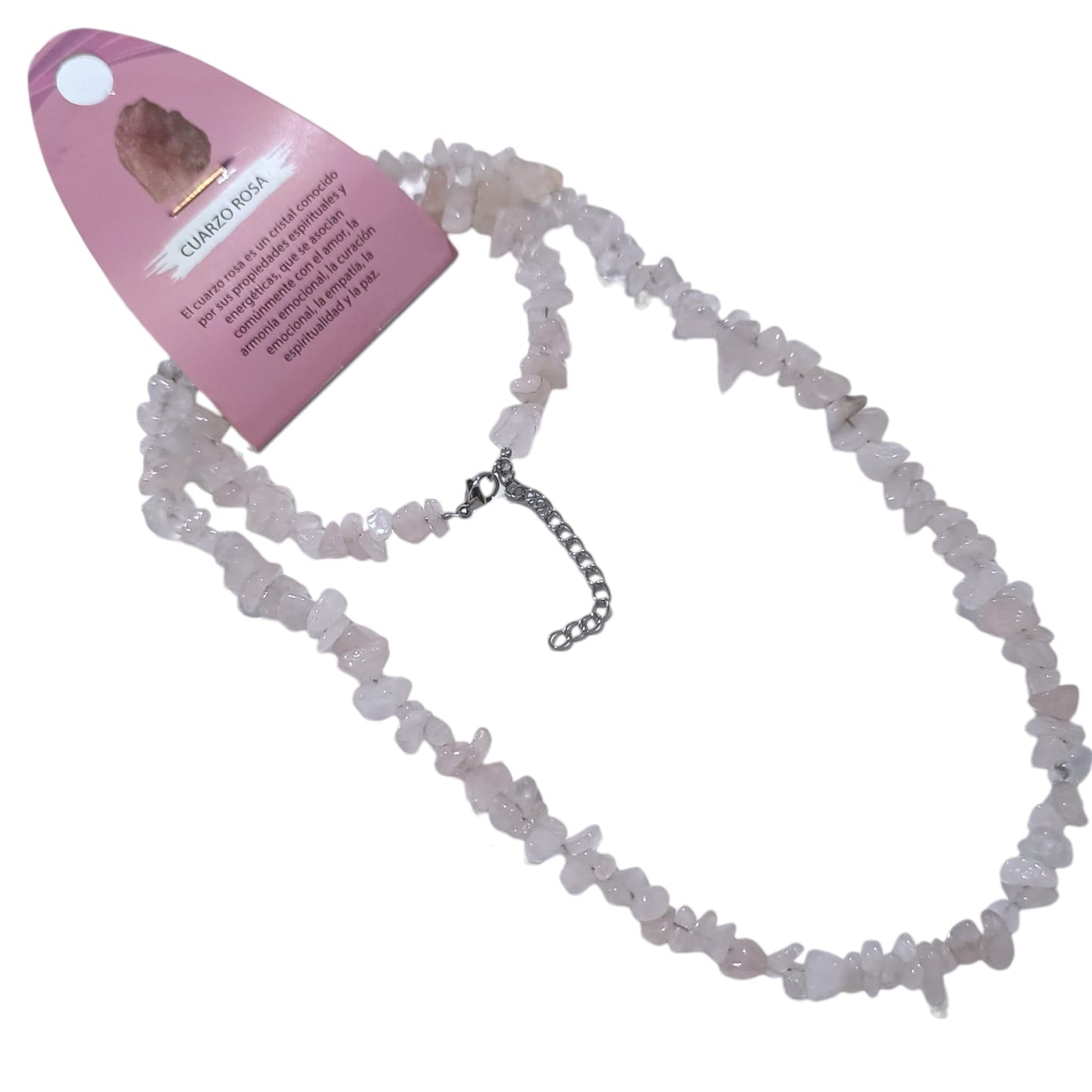 Juego Collar Y Pulseras Piedra Natural Irregular 40 Cms Cadena Extensión 5 cms Fabricado En Hilo Acero (ELIGE TU MINERAL) TODOMINERAL