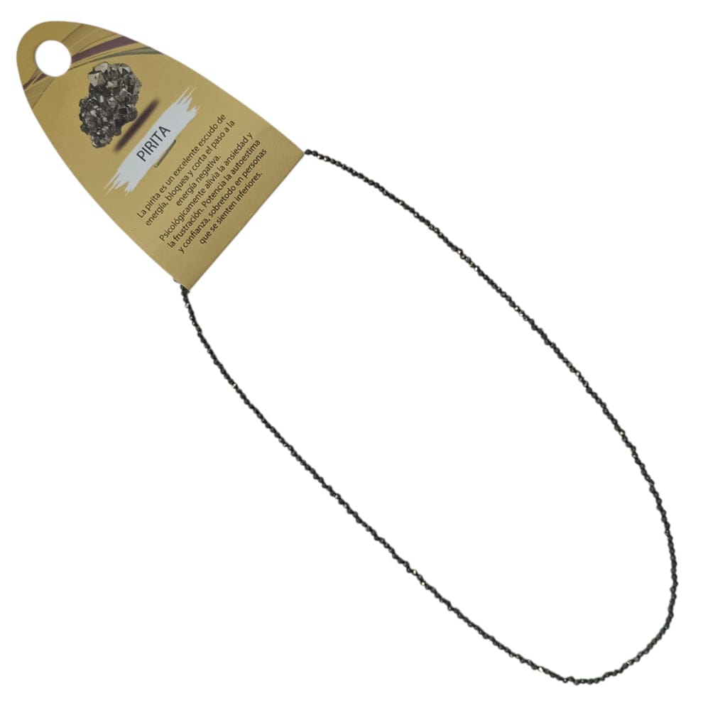 Collar Pirita 2 mm 40 Cms+ 5 Cadena Extensión Con Cierre En Acero