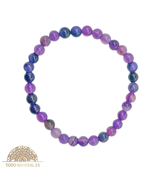 Pulsera Piedra Natural Agata Morada 6 mm - TODOMINERAL