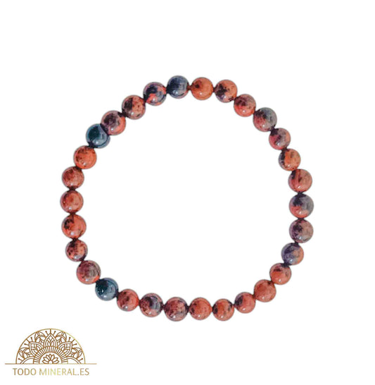 Pulsera Piedra Natural Obsidiana Caoba 6 mm - TODOMINERAL