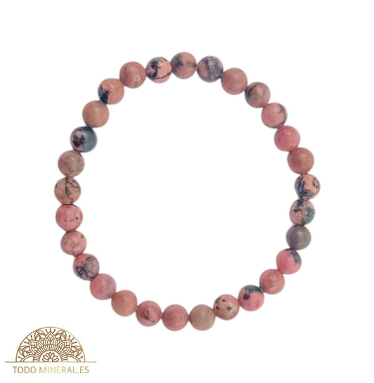 Pulsera Piedra Natural Rodonita 6 mm - TODOMINERAL
