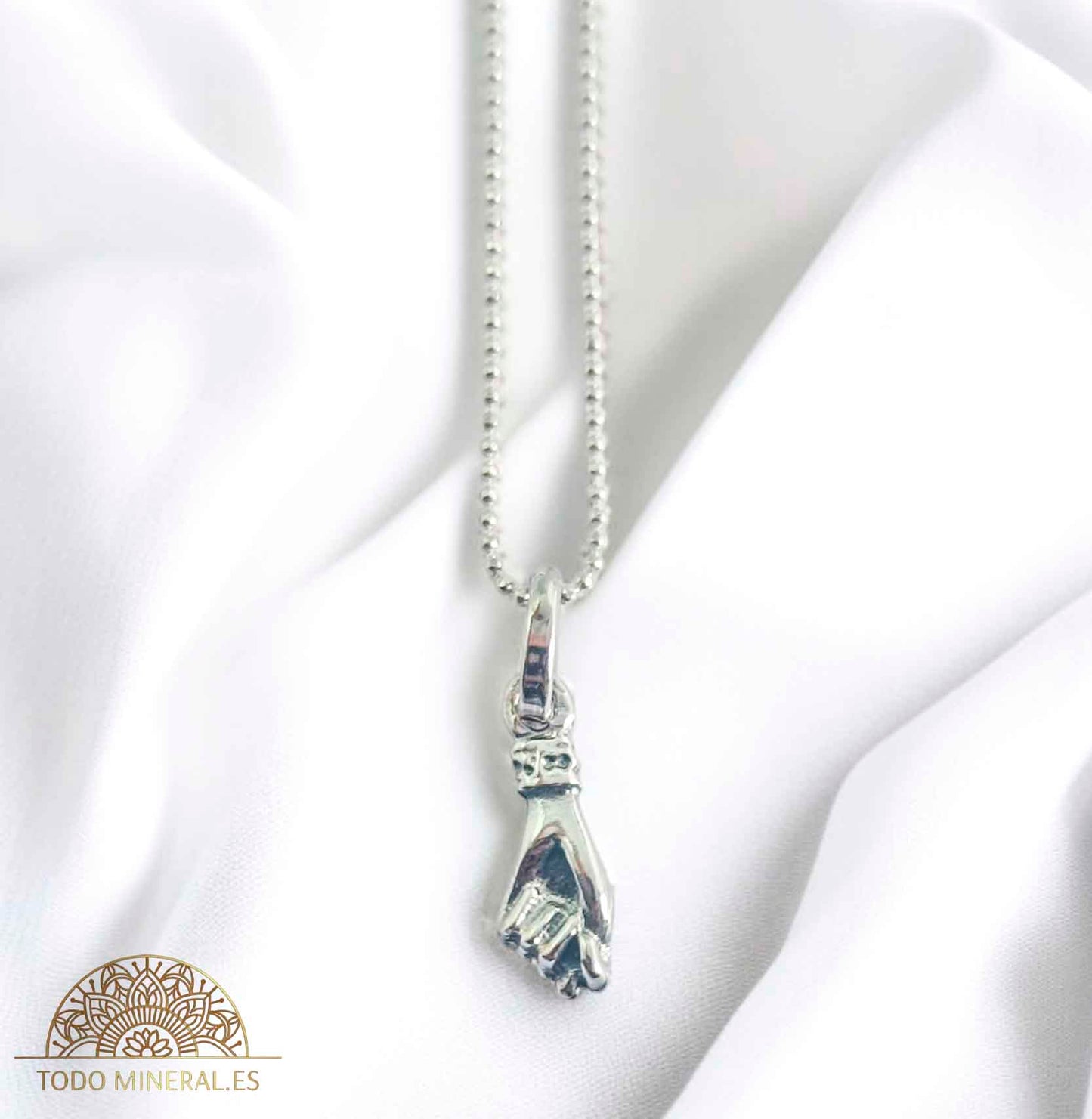 Colgante Figa Puño 13 mm Con Cadena Plata 925 40 CMS TODOMINERAL
