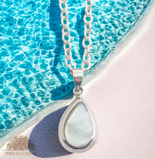 Colgante Ávalon 20x12 mm Con Cadena Plata 925 50 CMS TODOMINERAL