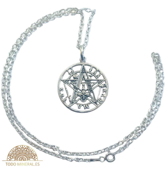 Collar Tetragramaton 25 mm Con Cadena 45 Cms Plata 925 TODOMINERAL