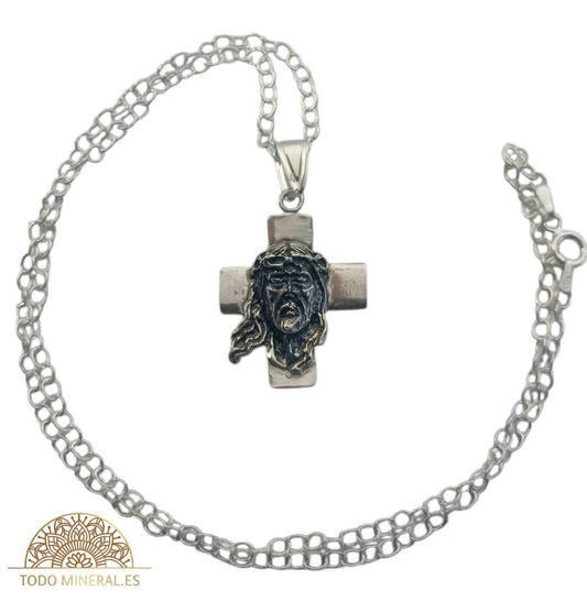 Colgante Cruz Cristo Con Cadena Plata 925 TODOMINERAL