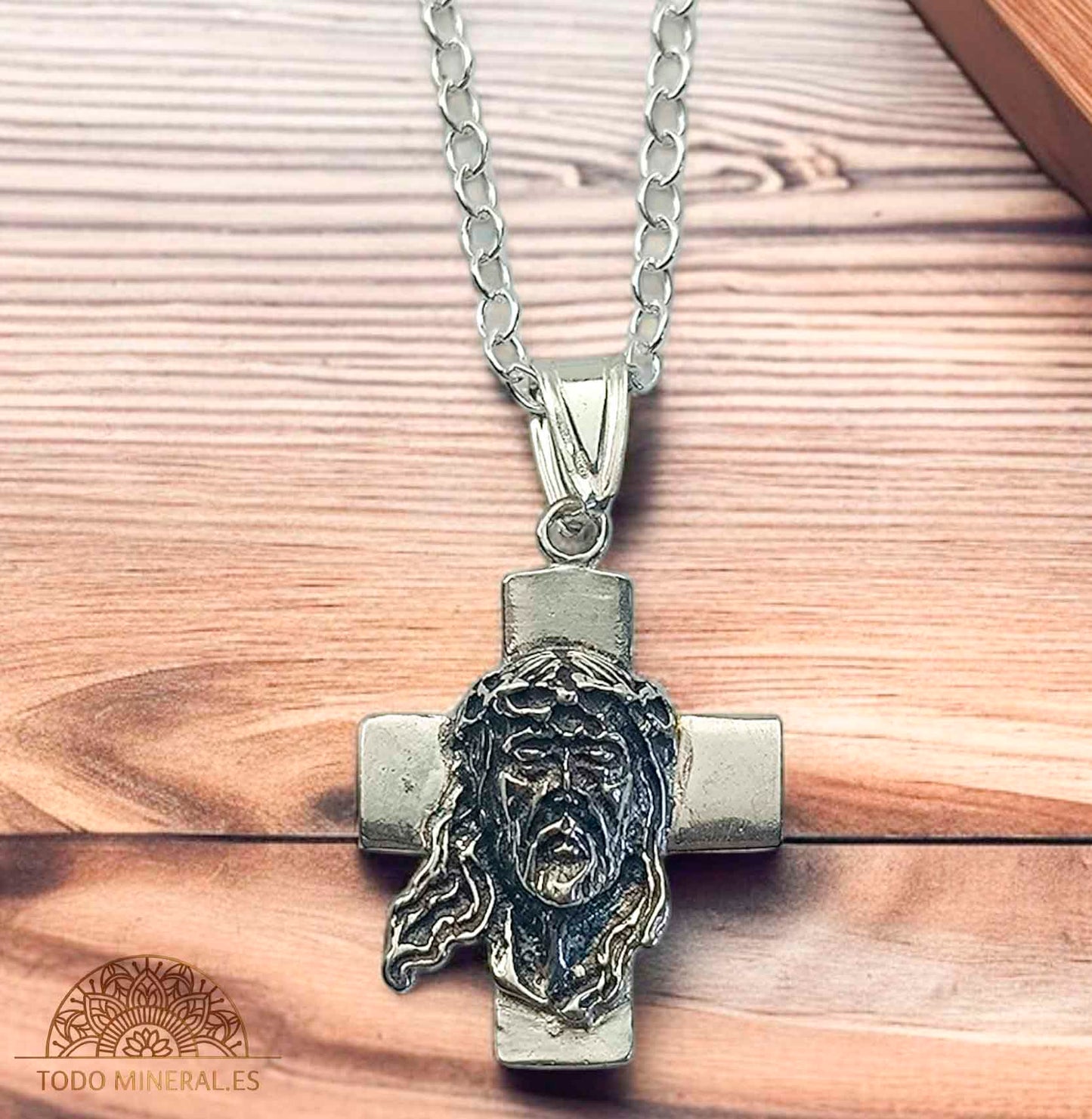 Colgante Cruz Cristo Con Cadena Plata 925 TODOMINERAL