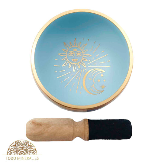Cuenco Tibetano Sol Y Luna 11 Cms (Incluye Mazo) - TODOMINERAL