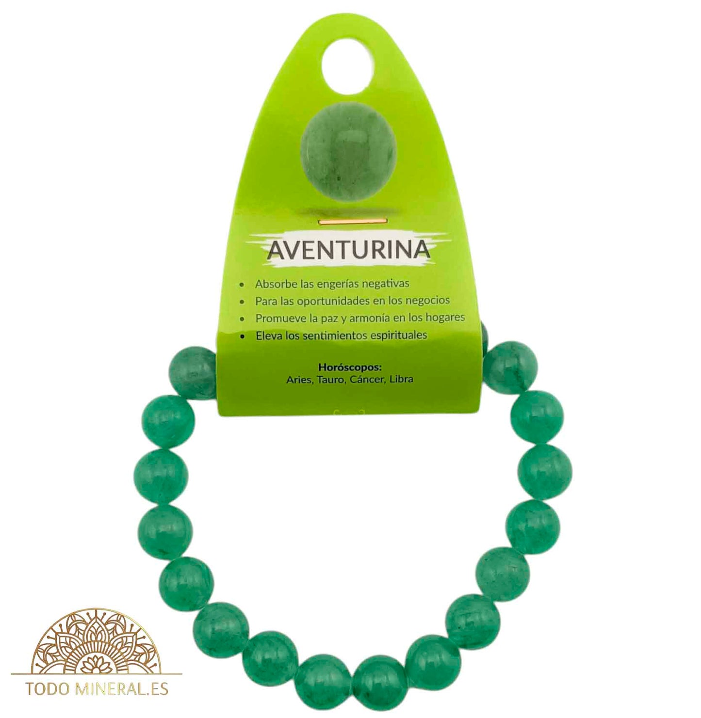 Pulsera De Hombre 22 Cms Piedra Aventurina 10 mm - TODOMINERAL
