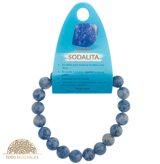 Pulsera De Hombre 22 Cms Piedra Sodalita 10 mm - TODOMINERAL