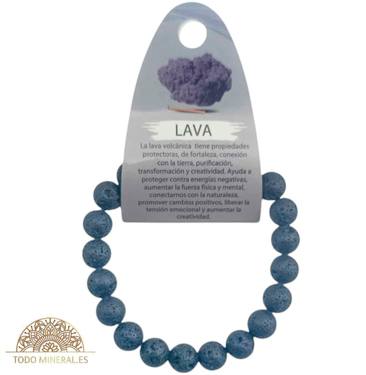 Pulsera De Hombre 22 Cms Piedra Lava 10 mm - TODOMINERAL
