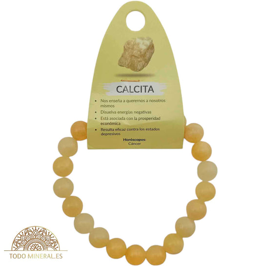 Pulsera De Hombre 22 Cms Piedra Calcita 10 mm - TODOMINERAL