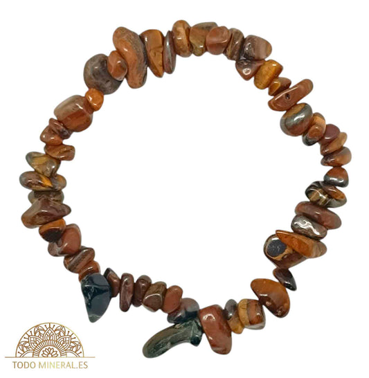 Pulsera Elástica Chip Piedra Ojo De Tigre - TODOMINERAL