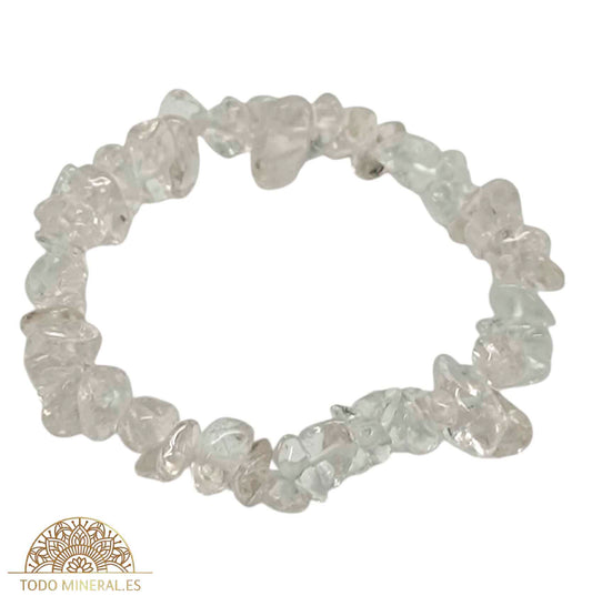 Pulsera Elástica Chip Piedra Cuarzo Blanco - TODOMINERAL