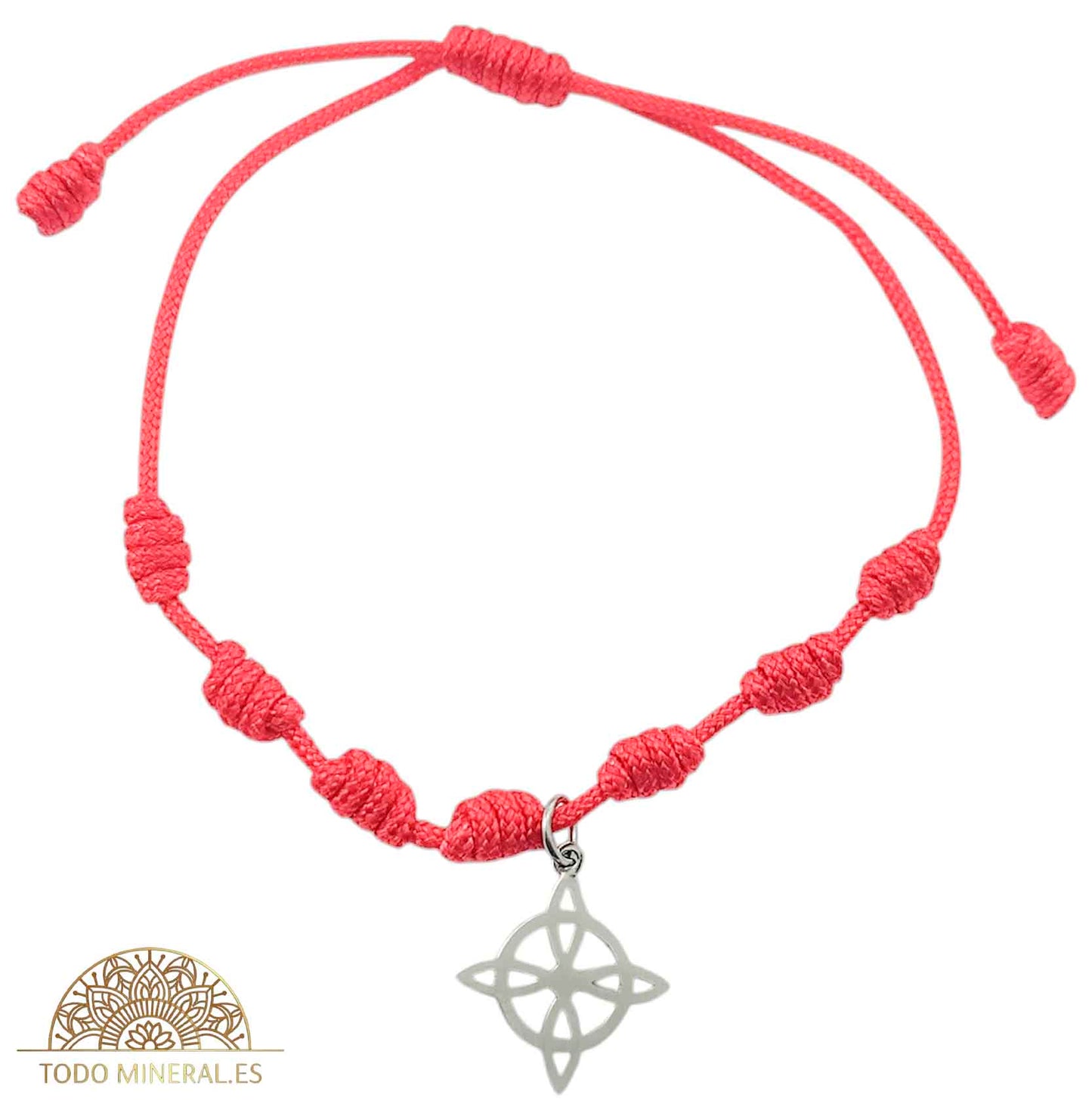 Pulsera 7 Nudos Ajustable Con Dije Nudo De Bruja - TODOMINERAL