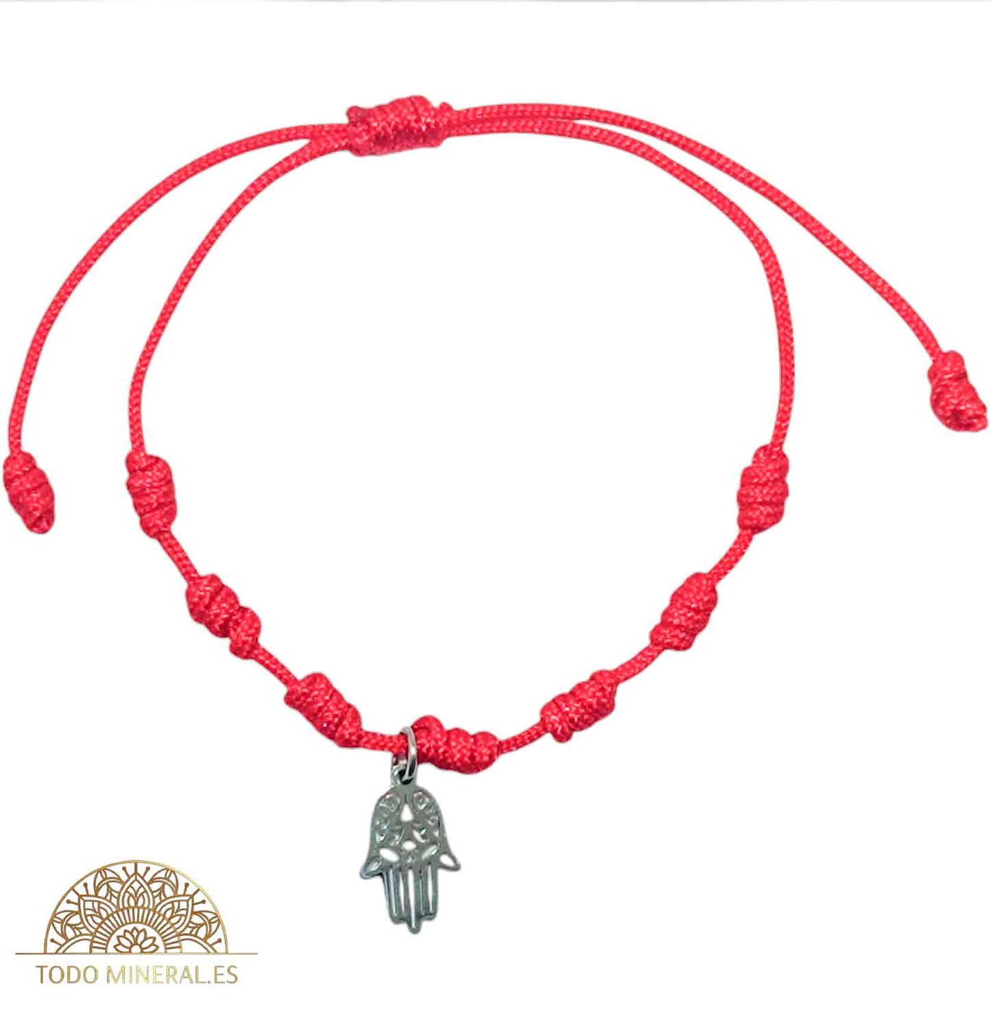 Pulsera 7 Nudos Ajustable Con Dije Mano De Fatima - TODOMINERAL