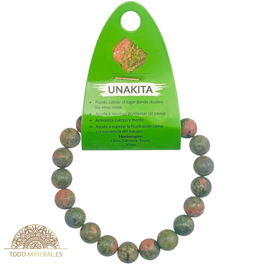 Pulsera De Hombre 22 Cms Piedra Unakita 10 mm - TODOMINERAL