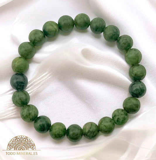 Pulsera De Hombre 22 Cms Piedra Jade Vietnamita 10 mm - TODOMINERAL