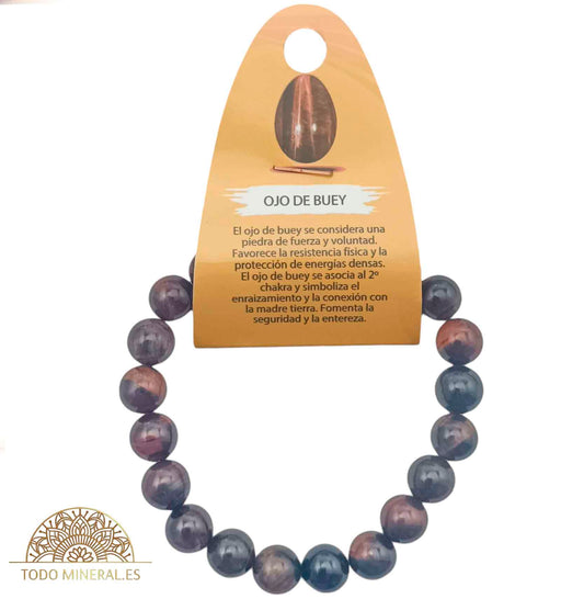 Pulsera De Hombre 22 Cms Piedra Ojo De Buey 10 mm - TODOMINERAL