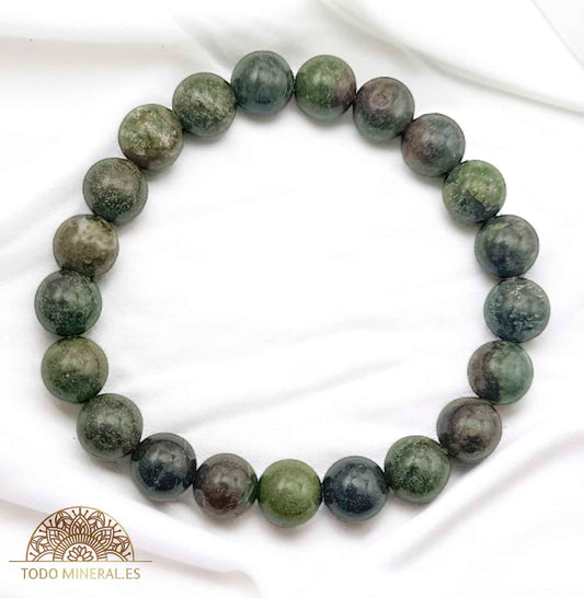 Pulsera De Hombre 22 Cms Piedra Sangre De Dragon 10 mm - TODOMINERAL