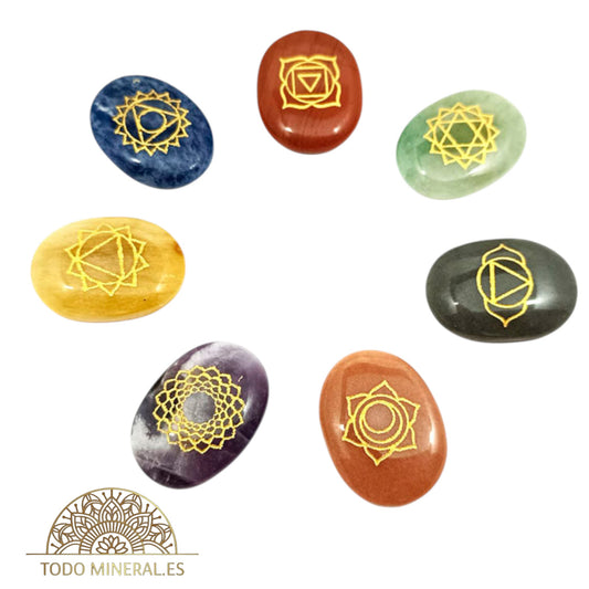 Kit 7 Chakras Discos Oval - TODOMINERAL