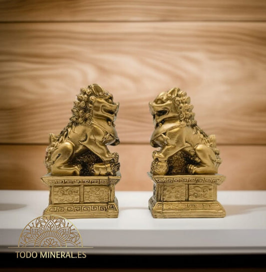 Figura Resina Perros Guardianes Fu Foo 10x6 cm TODOMINERAL