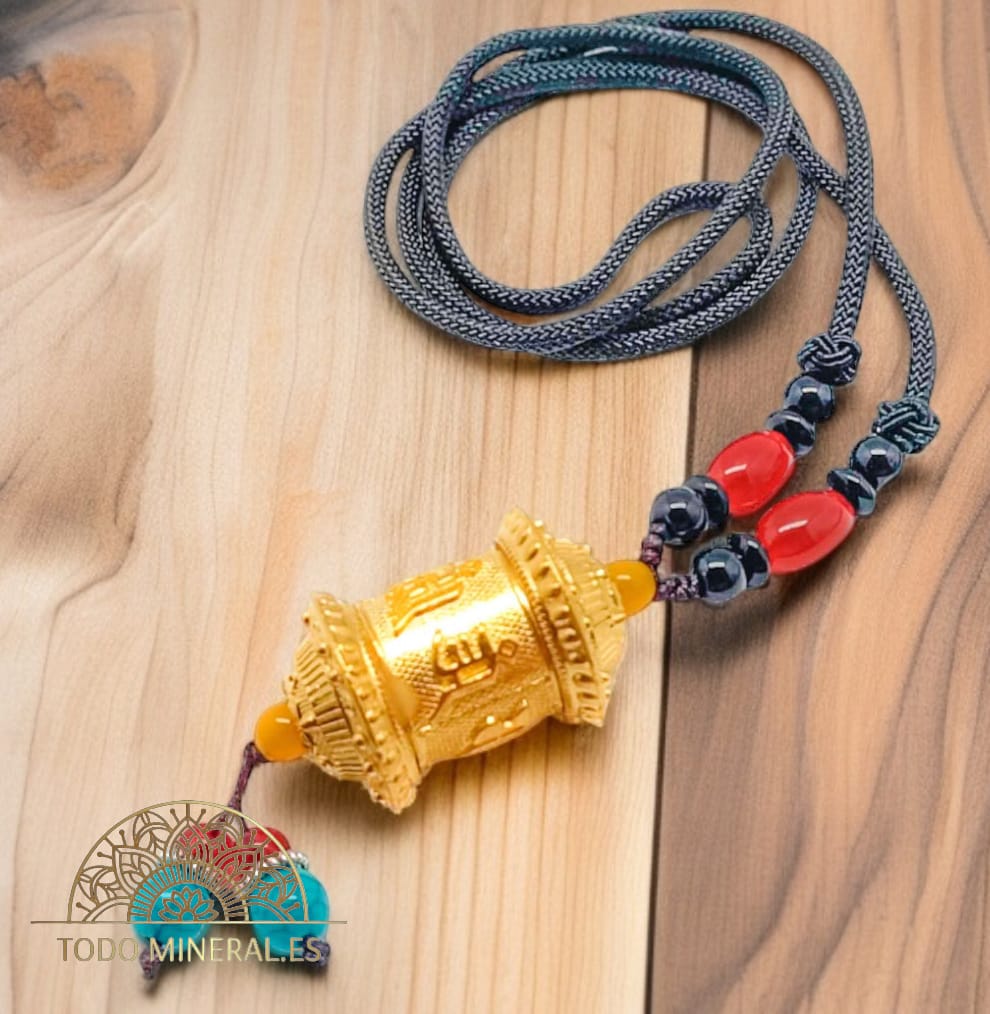 Collar Tibetano Rueda De Rezo Cordon 60 Cms Aprox ( DIFERENTES COLORES, ESCOJGE EL TUYO) TODOMINERAL