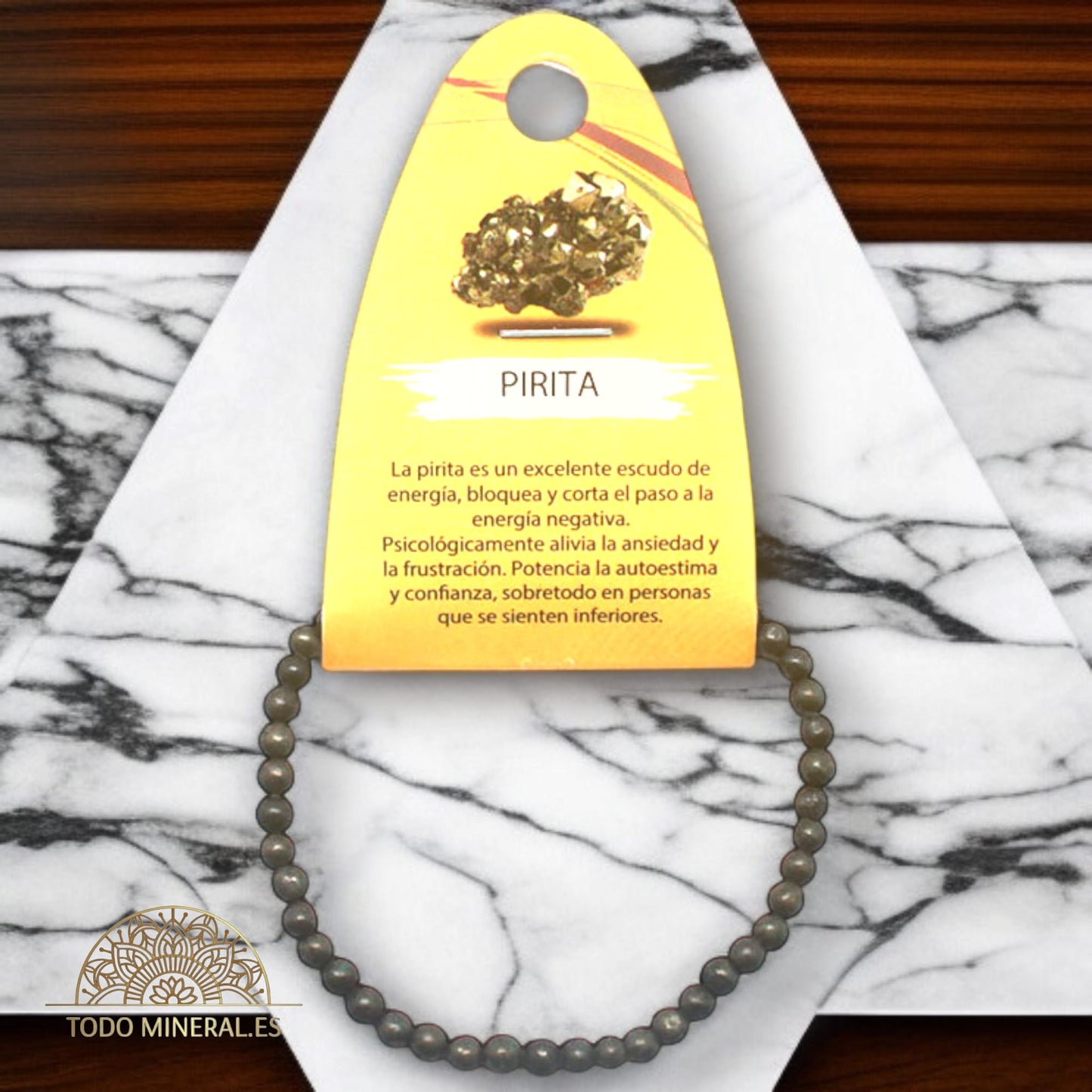 Pulsera Piedra Natural Pirita 4 mm PULSERAS MINERALES