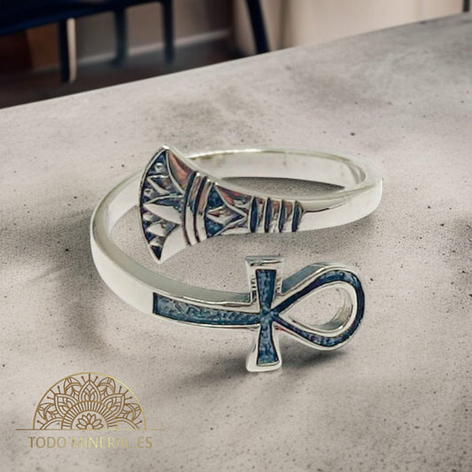 Anillo Adaptable Plata 925 Cruz Egipcia TODOMINERAL