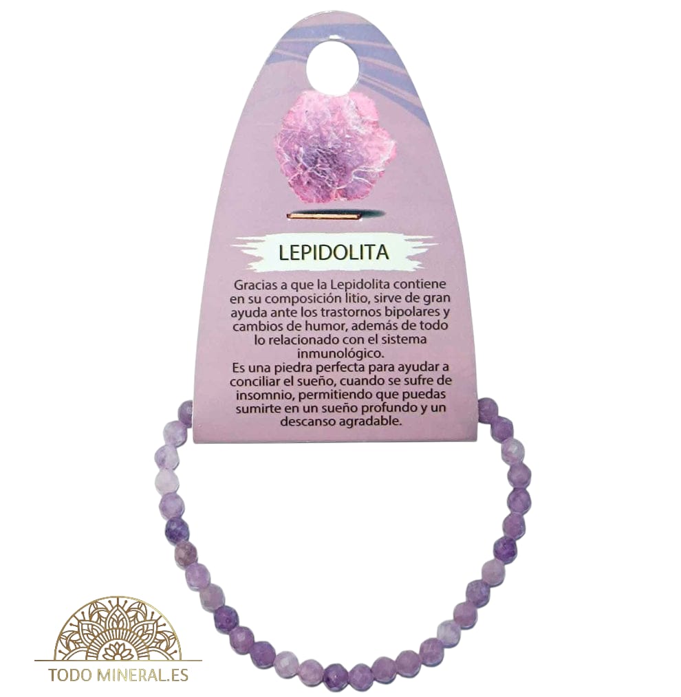 Pulsera Facetada 4 mm Piedra Natural Lepidolita TODOMINERAL