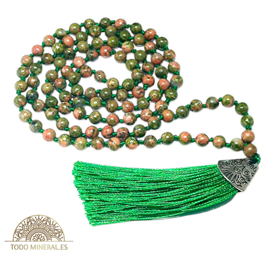 Japa Mala 108 Cuentas 6 mm Piedra Unakita TODOMINERAL
