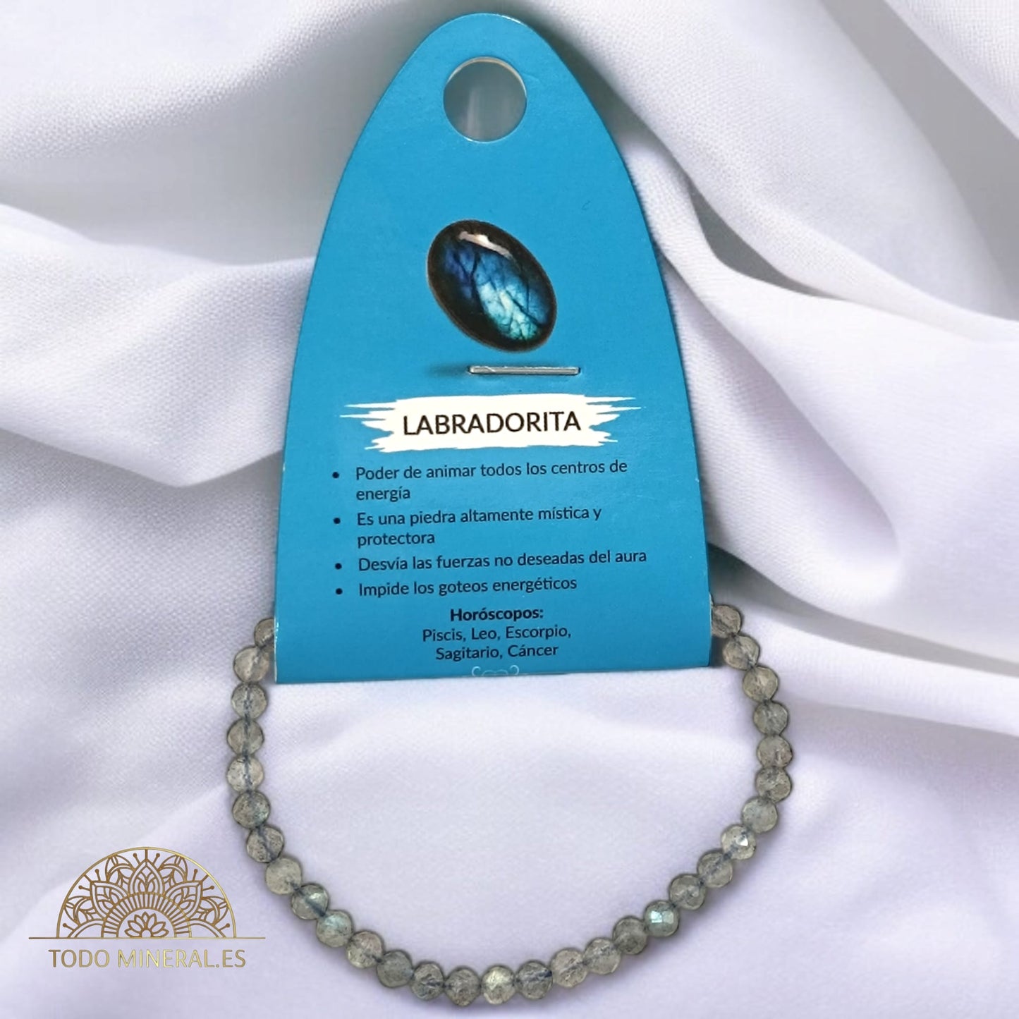 Pulsera Facetada 4 mm Piedra Natural Labradorita AA TODOMINERAL