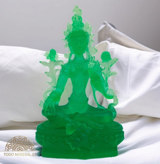 Figura Resina Trasparente Tara Verde 22 Cms Aproximado 600102143 FIGURAS