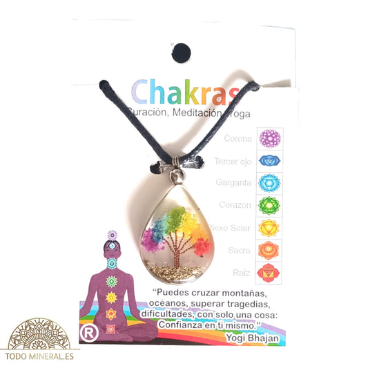 Collar Orgonita Con Piedras 7 Chakras (INCLUYE CORDON EN NEGRO) TODOMINERAL