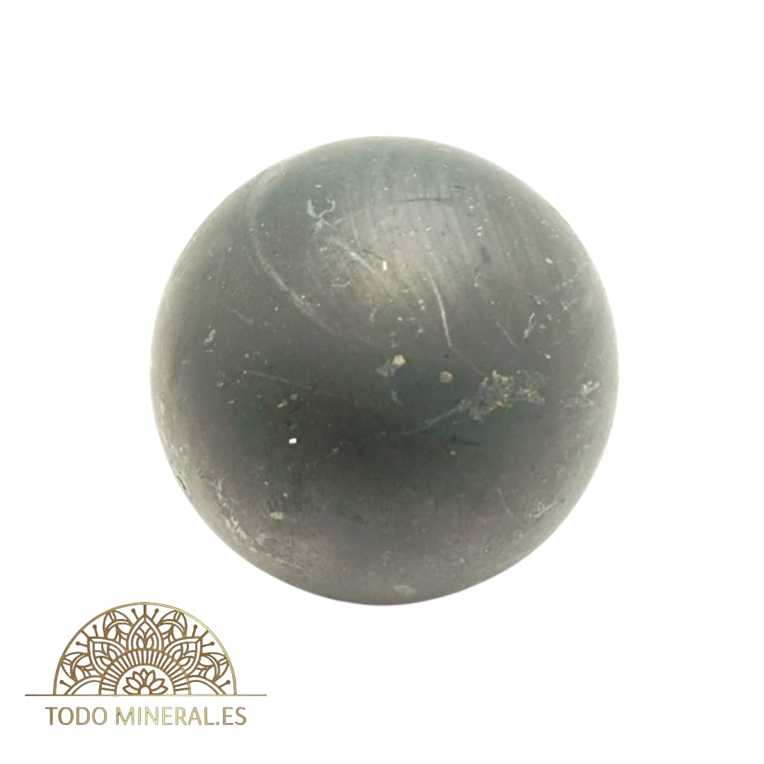 Esfera Shungita Natural 4 Cms Con Peana De Madera ESFERA MINERAL