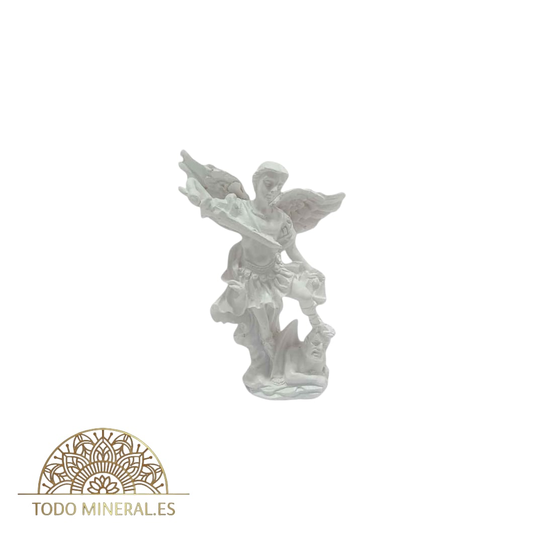 Figura Arcángel San Miguel Blanco En Resina 8,5 Cms 600102923 TODOMINERAL
