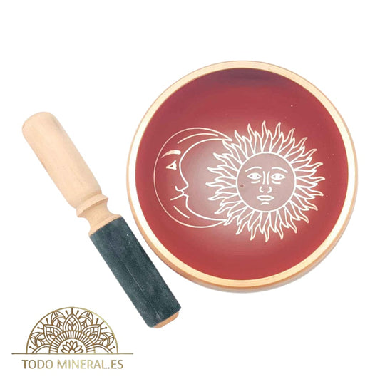 Cuenco Tibetano Sol Y Luna 14 Cms (Incluye Mazo) TODOMINERAL