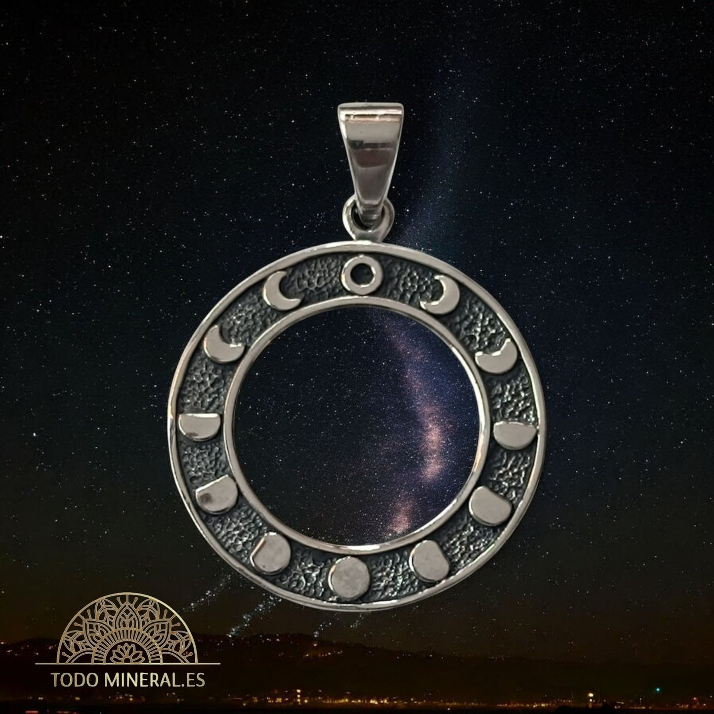 Colgante De Plata 925 Fases Lunares 27 mm 50404 TODOMINERAL