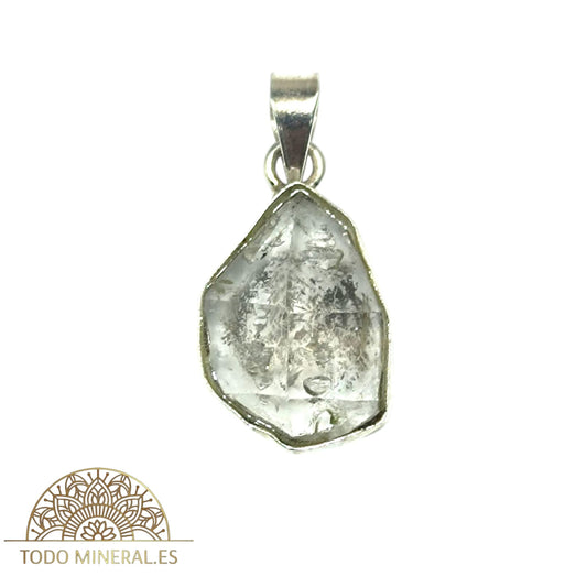 Colgante Plata 925 Con Piedra Natural Cuarzo Cristal 20 mm Aproximadamente PIEZA N2 TODOMINERAL