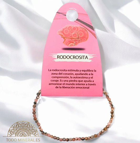 Pulsera Facetada Piedra Natural Rodocrosita 4 mm 600601960 TODOMINERAL