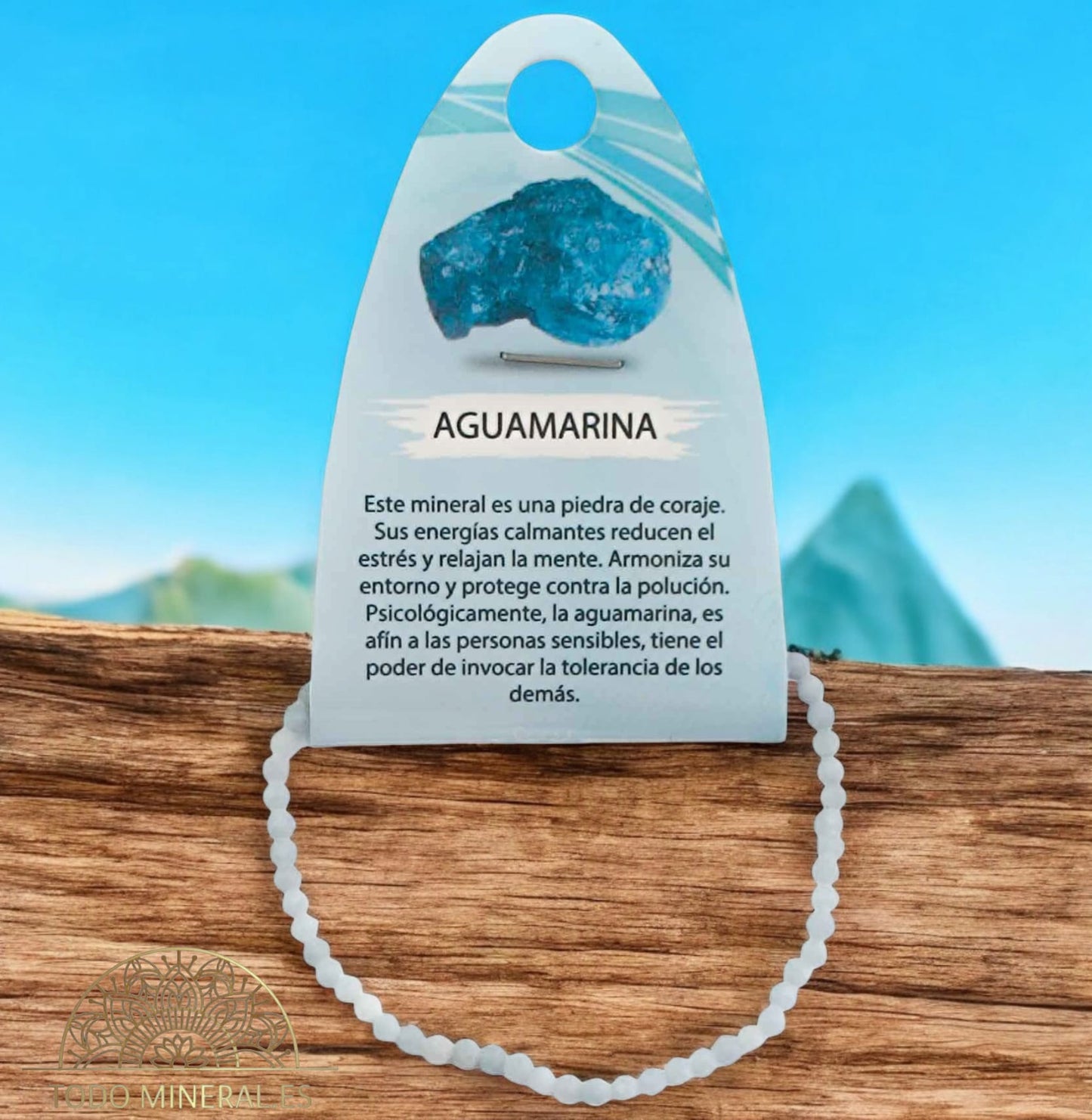 Pulsera Facetada Piedra Natural Aguamarina 3 mm 600601967 TODOMINERAL