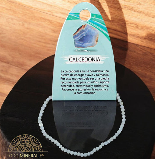 Pulsera Facetada Piedra Natural Calcedonia 3 mm 600601874 TODOMINERAL