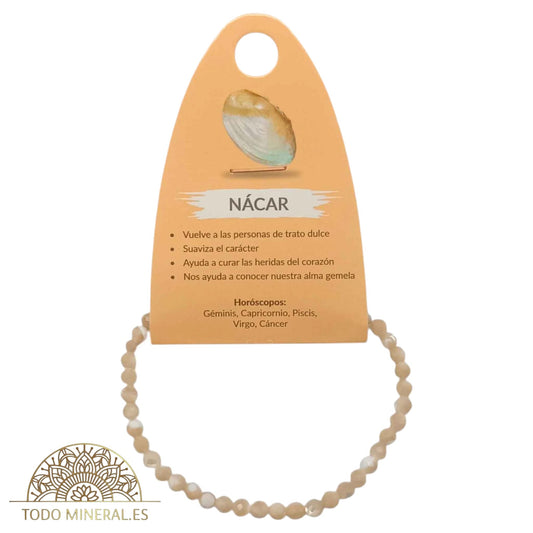Pulsera Facetada Piedra Natural Nacar 4 mm 600603290 TODOMINERAL
