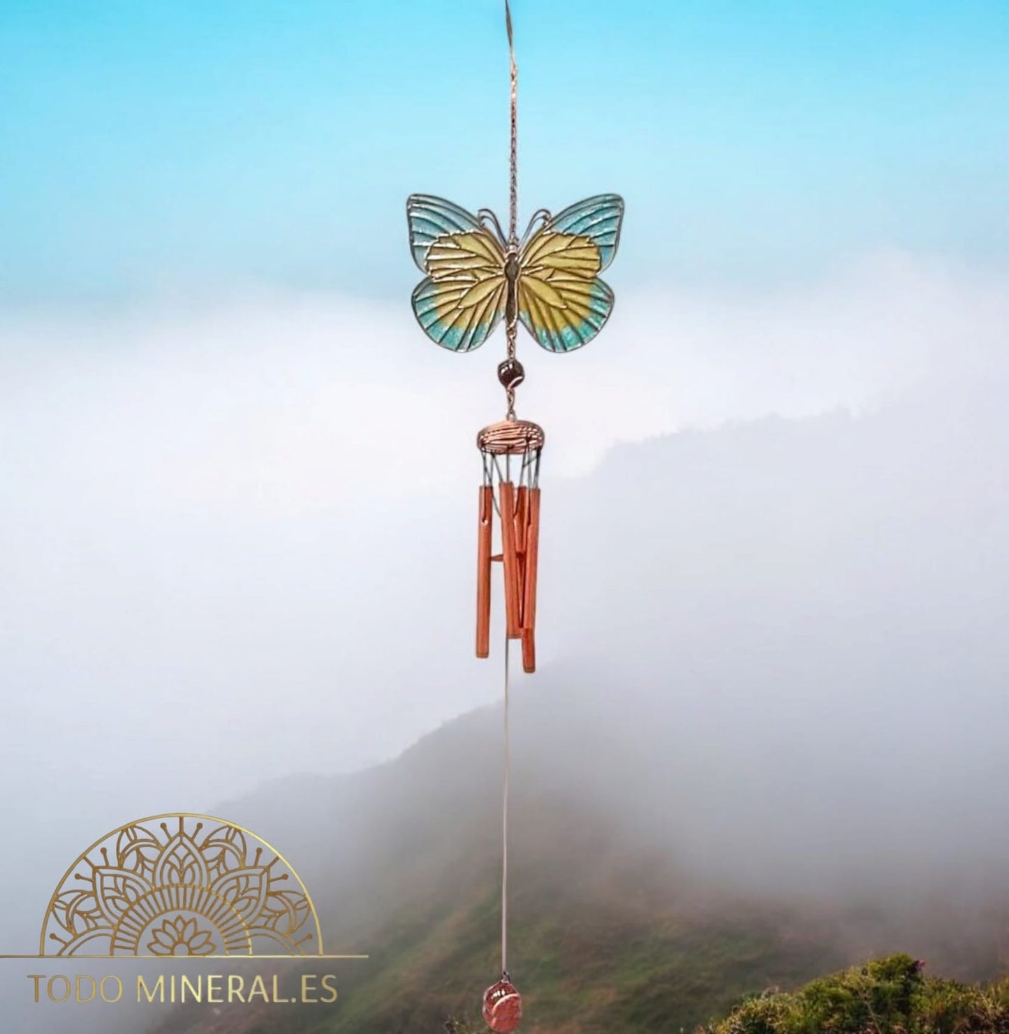Campana De Viento Mariposa Cristal 67 Cms Aprox 600103317-02 Campanas De Viento