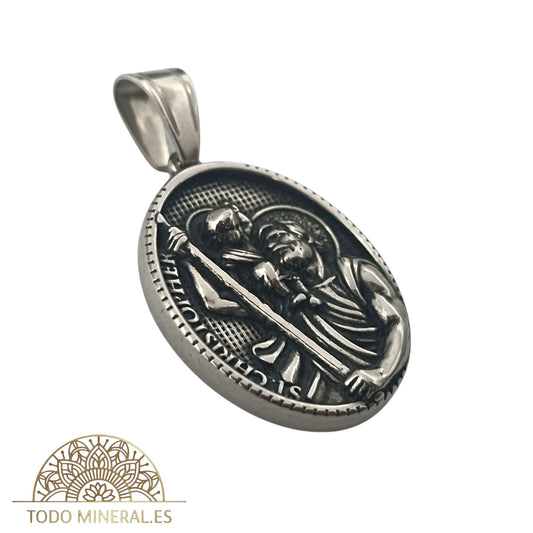 Medalla Colgante Acero San Cristobal 35 mm 600103438-18 COLGANTE ACERO