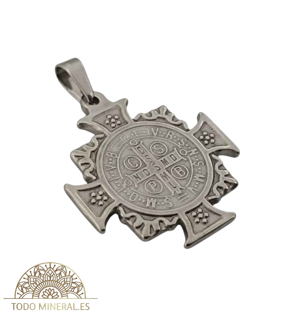 Colgante Cruz de Acero Inoxidable San Bebito 40 mm 600103449-04 COLGANTE ACERO