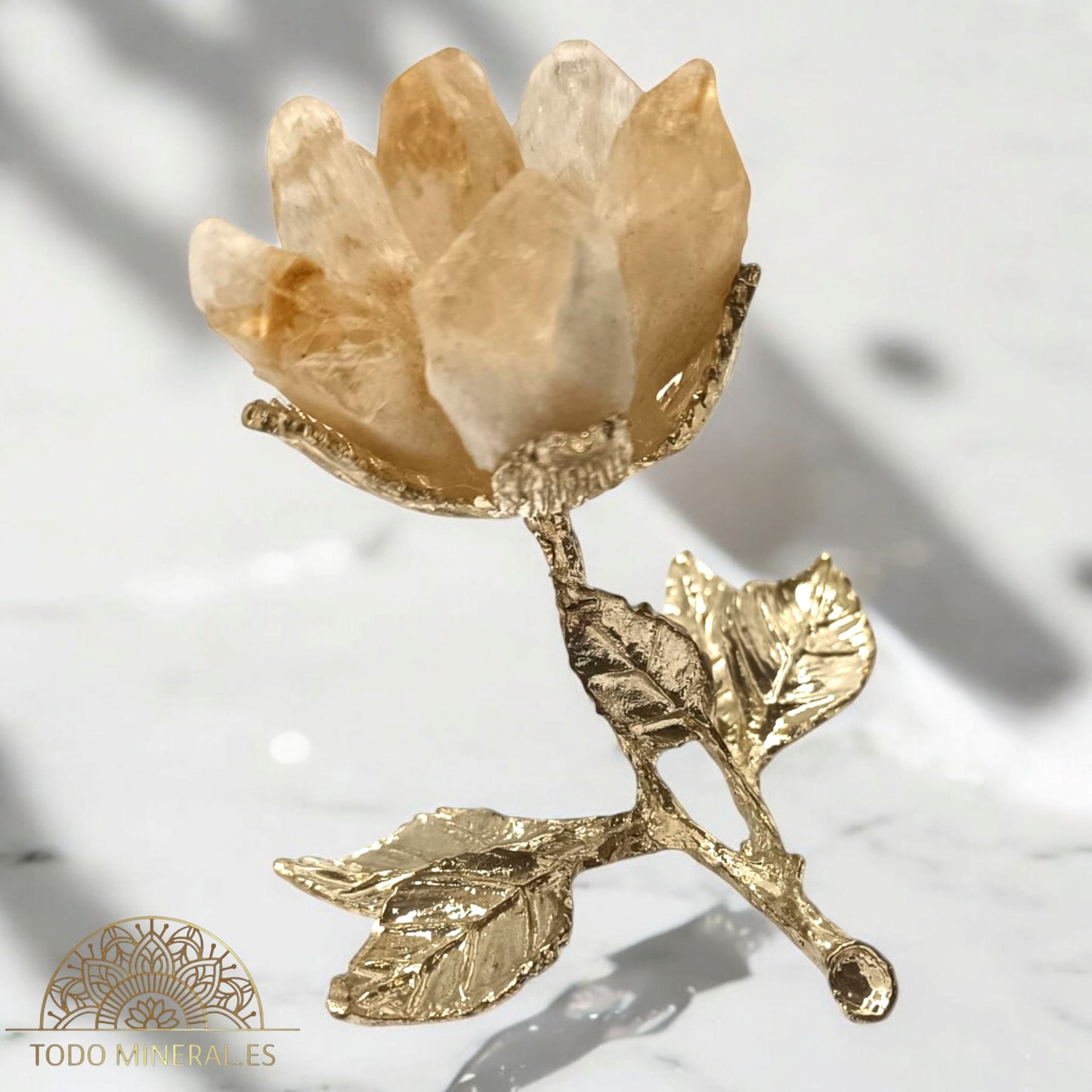 Rosa Metal Con Durza Citrino 9 Cms Aprox 600103471 TODOMINERAL