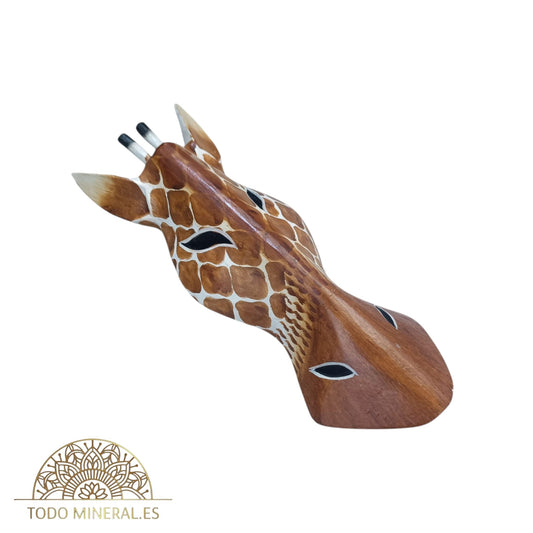 Figura Cabeza Jirafa En Madera Para Colgar 30 Cms Apox TODOMINERAL