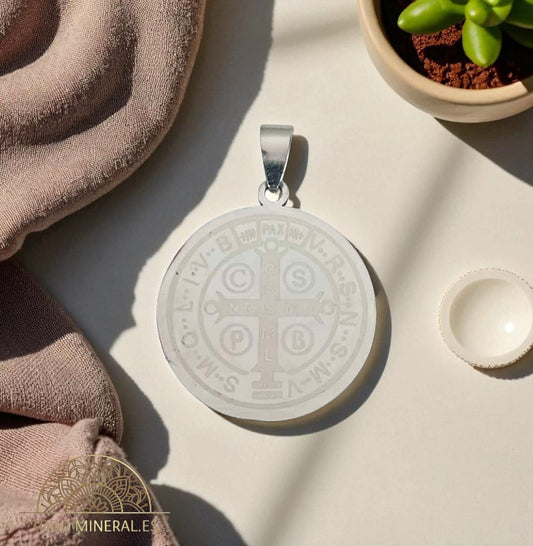 Colgante Acero Medalla San Benito 25 mm Grabada 60927-03 COLGANTE ACERO